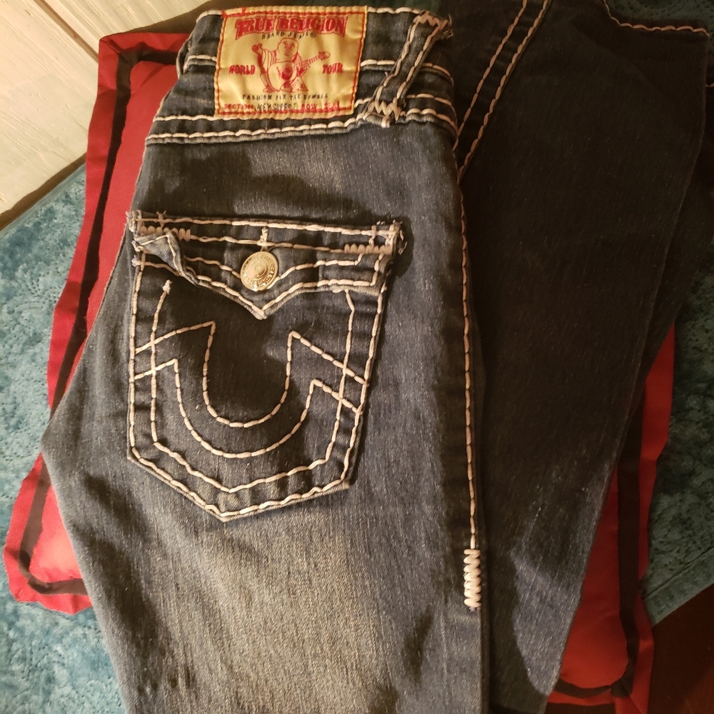 True Religion Size29 Jean Material White Embroider